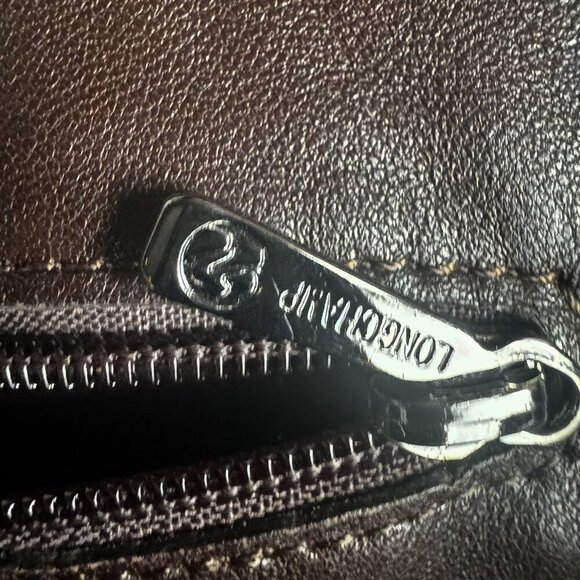 Longchamp Essential Embossed Leather North/South Tote Ombré Brown - Picture 10 of 16